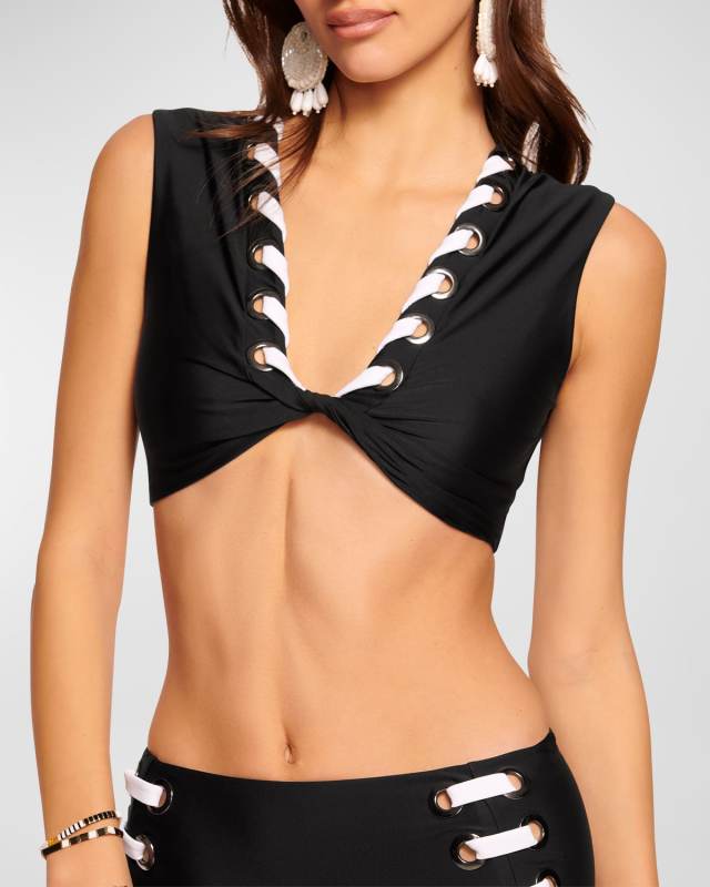 Dorothea Lace-Up Bikini Top